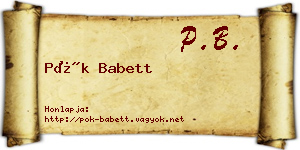 Pók Babett névjegykártya